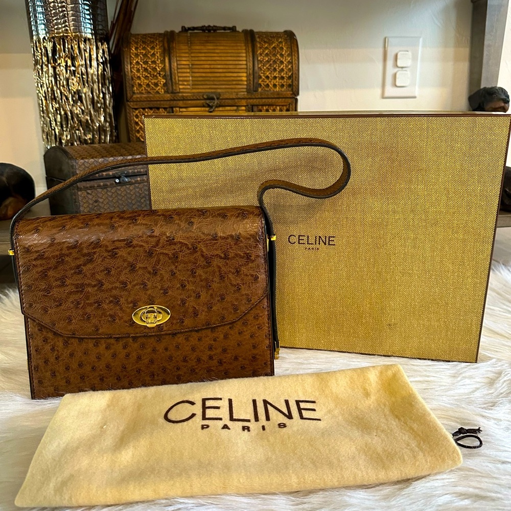 Vintage Rare Celine Ostrich Bag - Picture 3 of 17
